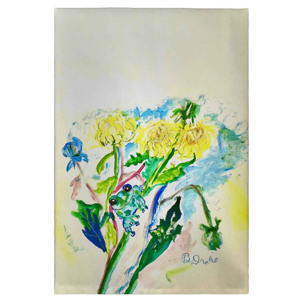 Frog & Flowers Guest Towel. Picture 1