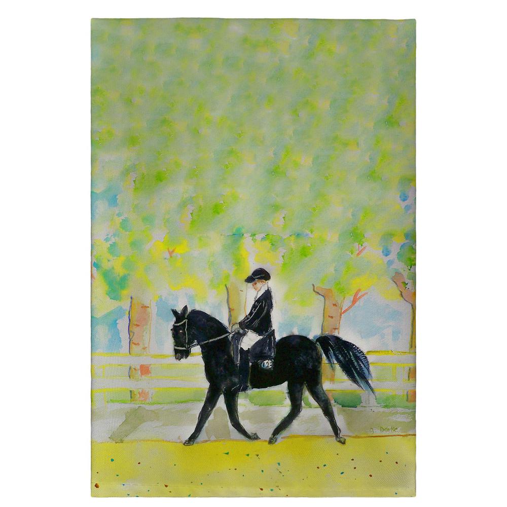 Black Horse & Rider Guest Towel. Picture 1