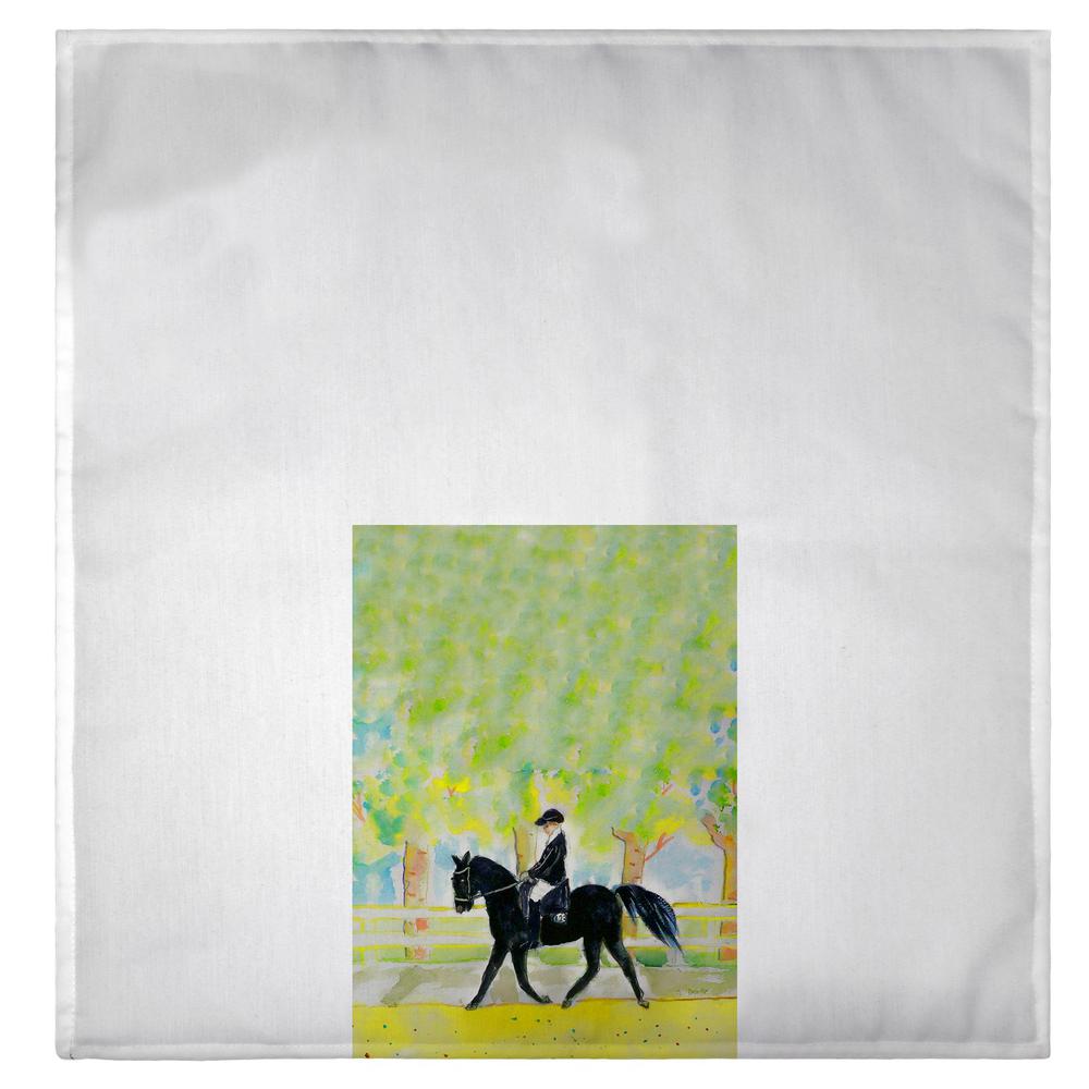 Black Horse & Rider Guest Towel. Picture 2
