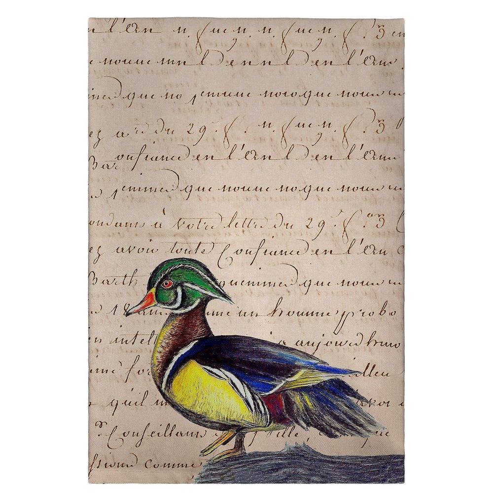 M Wood Duck Script Guest Towel. Picture 1
