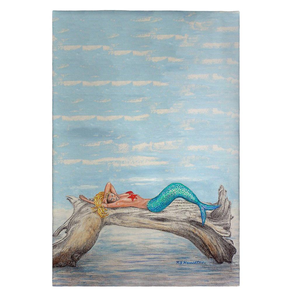 Mermaid on Log Guest Towel. Picture 1