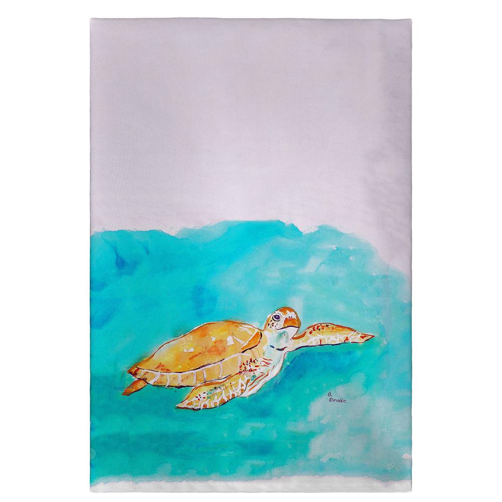 Brown Sea Turtle Guest Towel. Picture 1