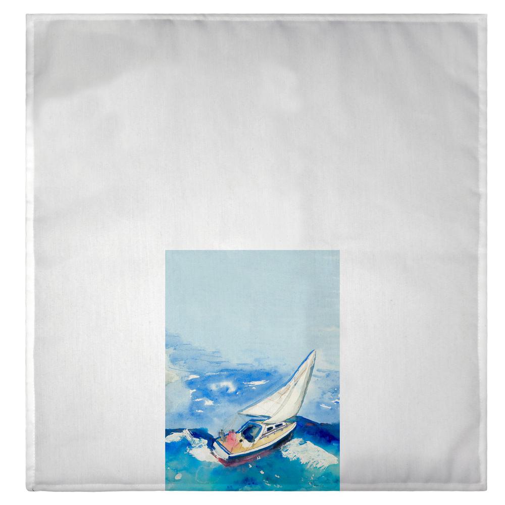 Betsy's Sailboat Guest Towel. Picture 2
