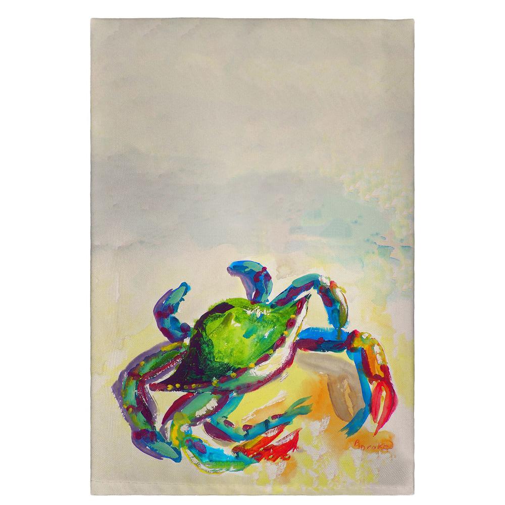Teal Crab Guest Towel. Picture 1