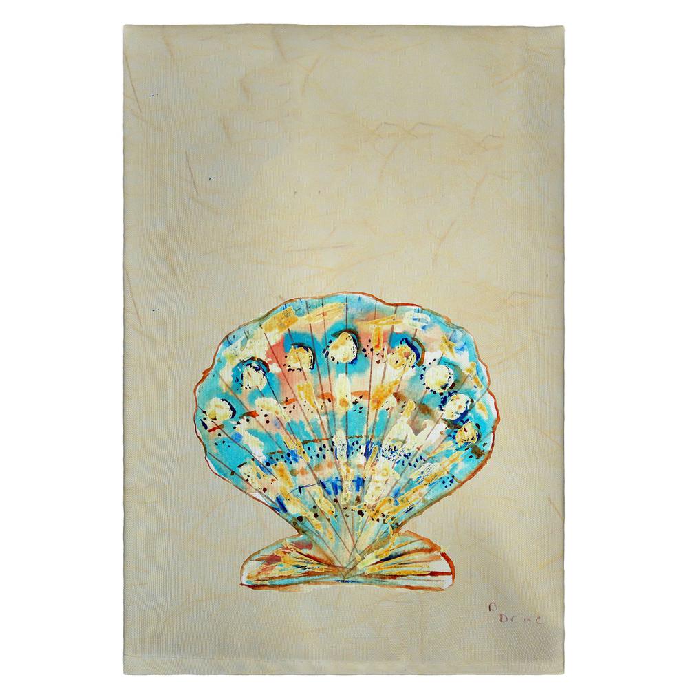 Teal Scallop Guest Towel. Picture 1