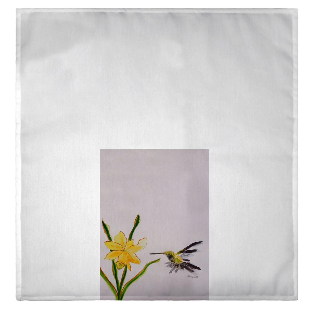 Yellow Hummingbird Guest Towel. Picture 2