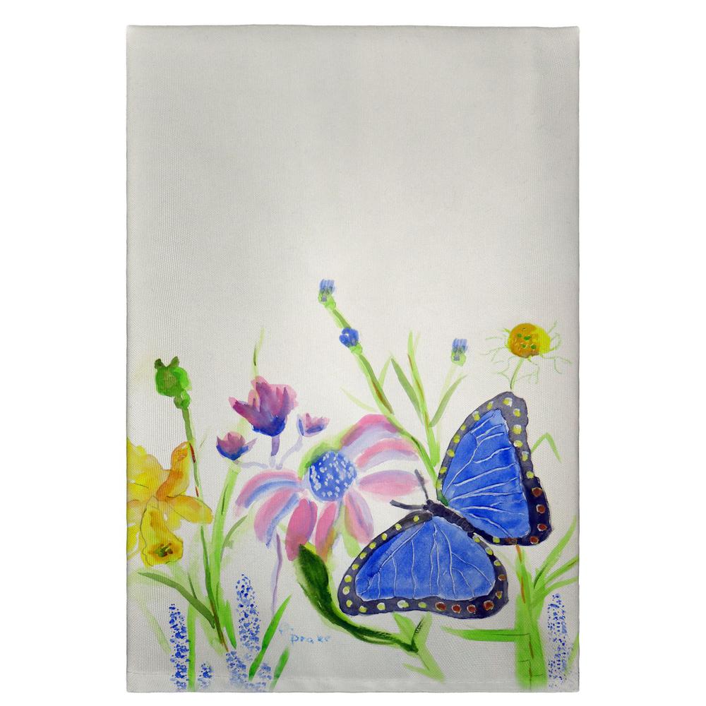 Betsy's Blue Morpho Guest Towel. Picture 1