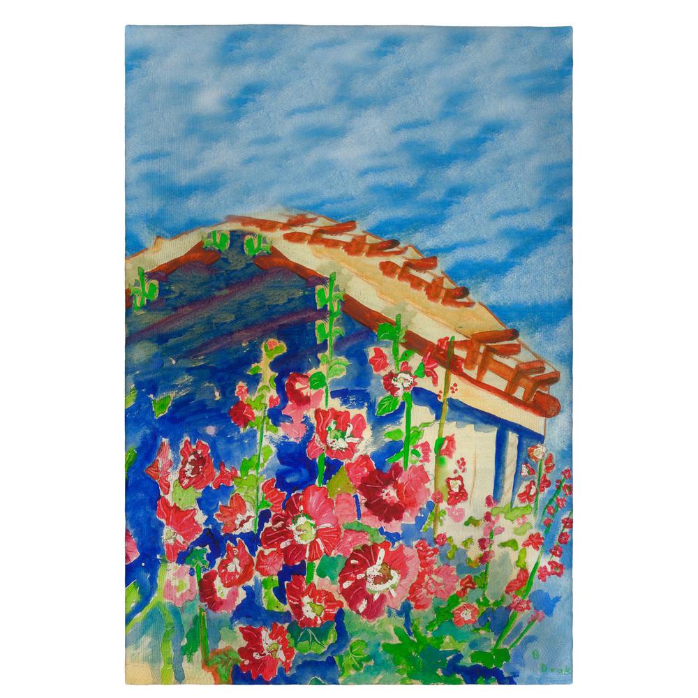 Hollyhocks Guest Towel. Picture 1