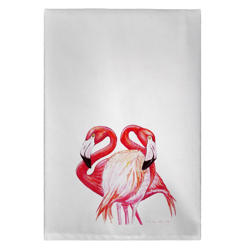 Two Flamingos Guest Towel. Picture 1