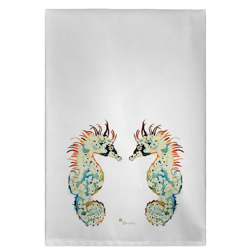 Betsy's Seahorses Guest Towel. Picture 1