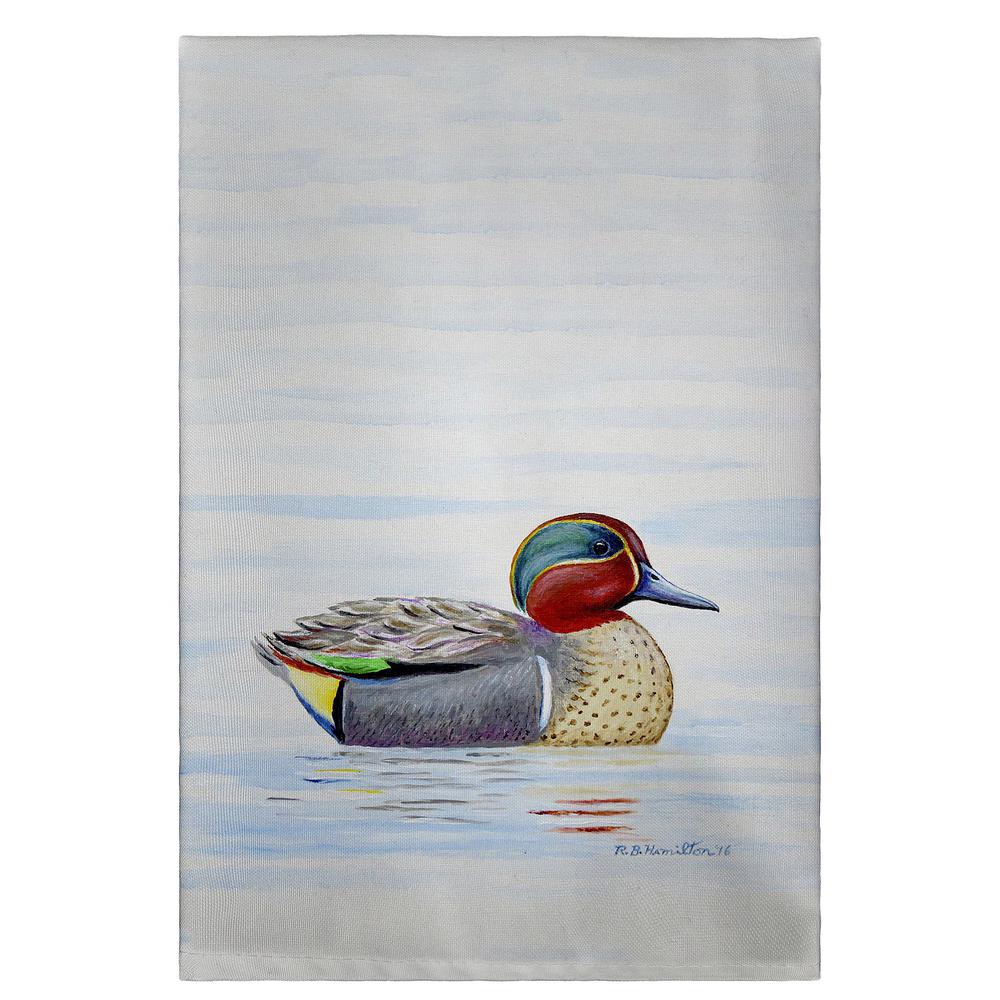 Green Wing Teal Guest Towel. Picture 1