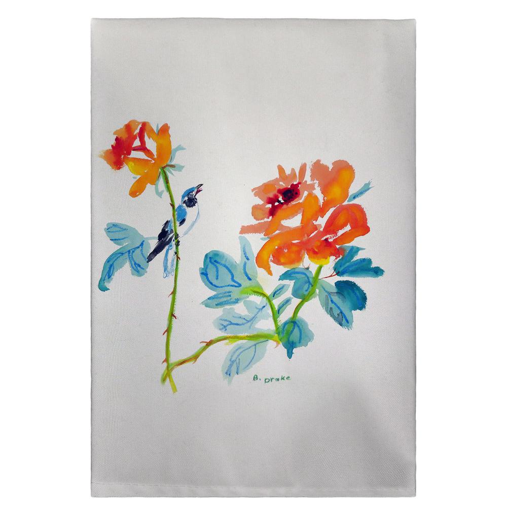 Bird and Roses Guest Towel. Picture 1