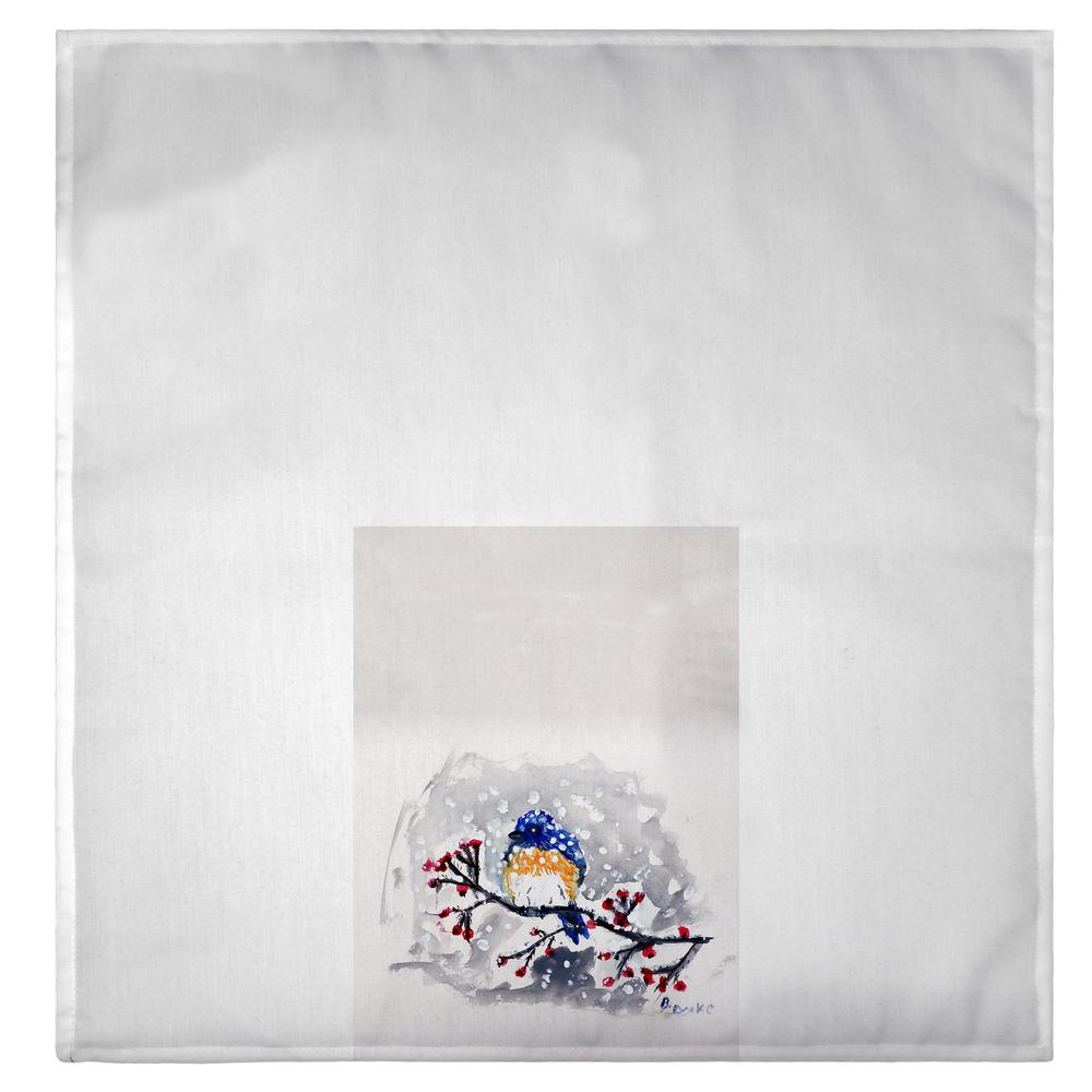 Bluebird in Snow Guest Towel. Picture 2