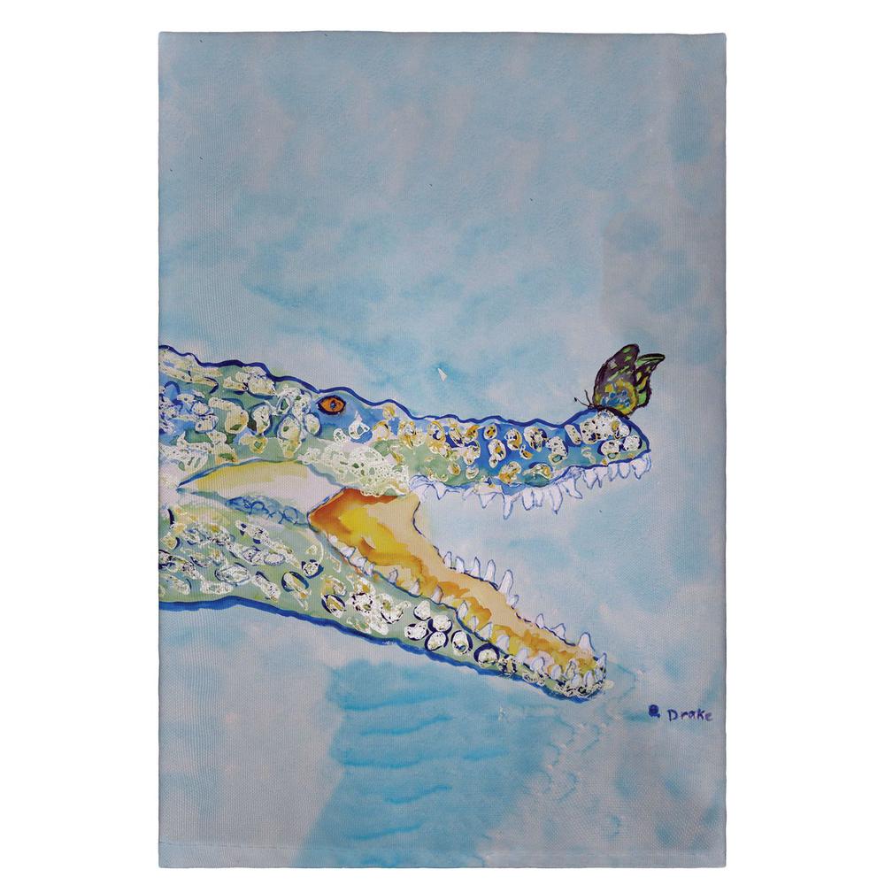 Croc and Butterfly Guest Towel. Picture 1