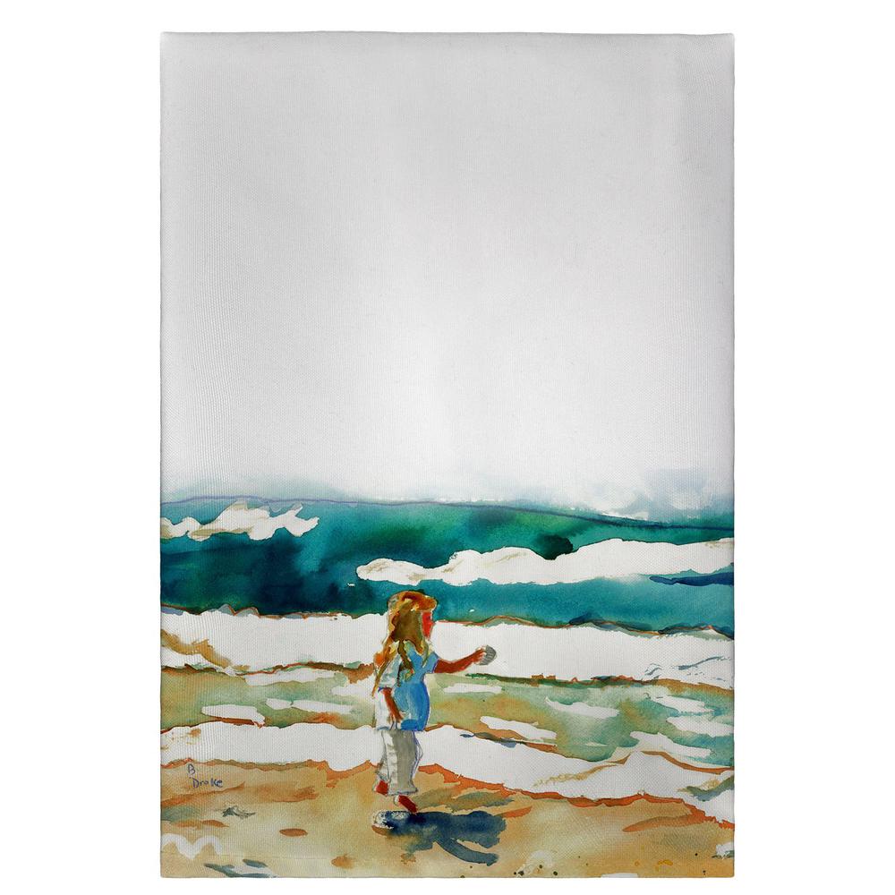 Girl at Beach Guest Towel. Picture 1