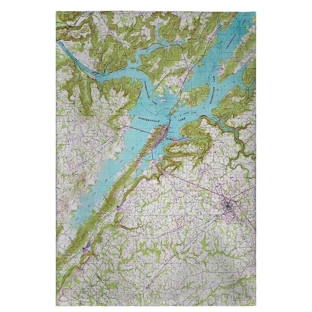 Lake Guntersville, AL Nautical Map Guest Towel. Picture 1
