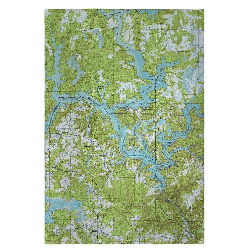 Lewis Smith Lake, AL Nautical Map Guest Towel. Picture 1