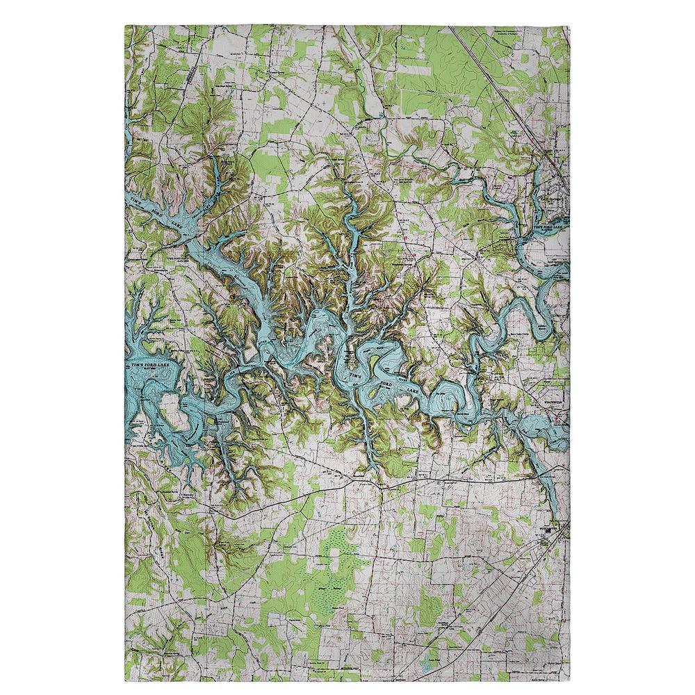 Tims Ford Lake, TN Nautical Map Guest Towel. Picture 1