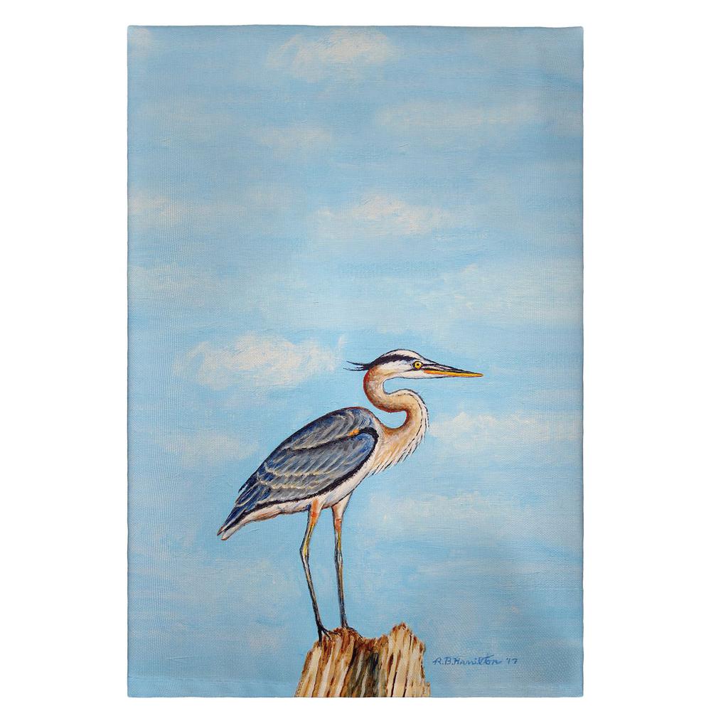 Blue Heron on Stump Guest Towel. Picture 1