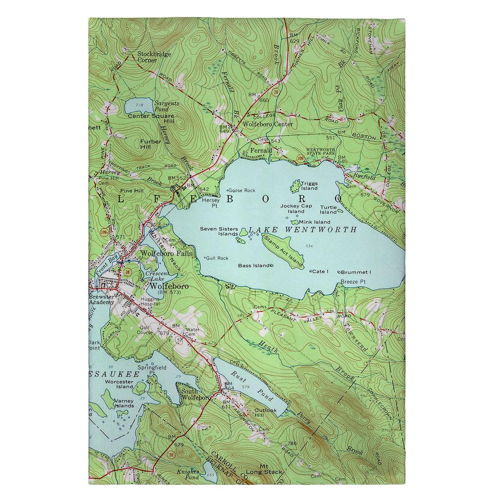 Lake Wentworth, NH Nautical Map Guest Towel. Picture 1