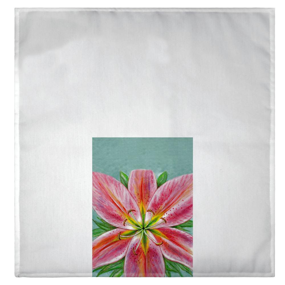 Pink Lily Guest Towel. Picture 2