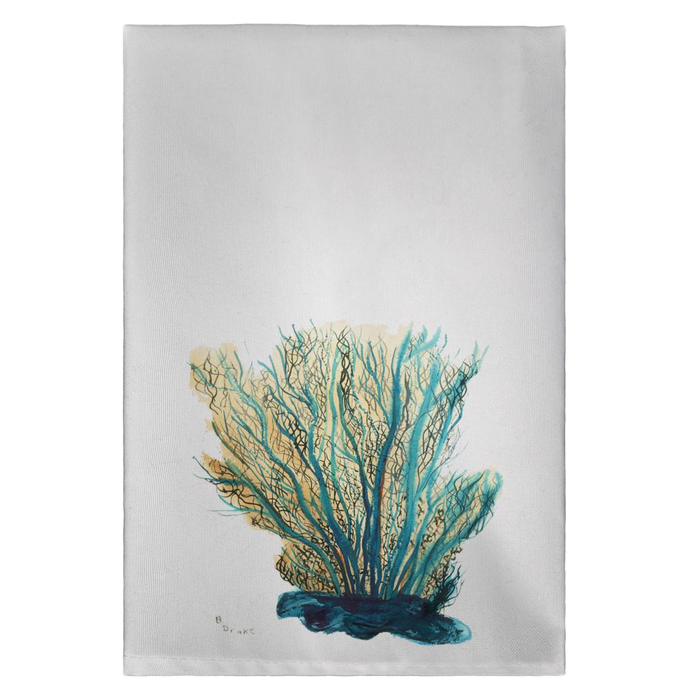 Blue Coral Guest Towel. Picture 1