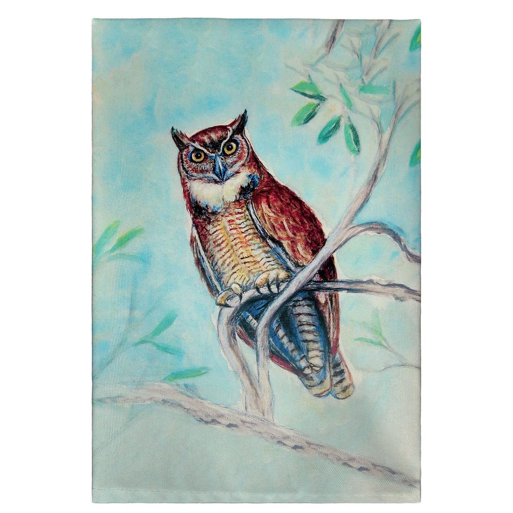 Owl in Teal Guest Towel. Picture 1