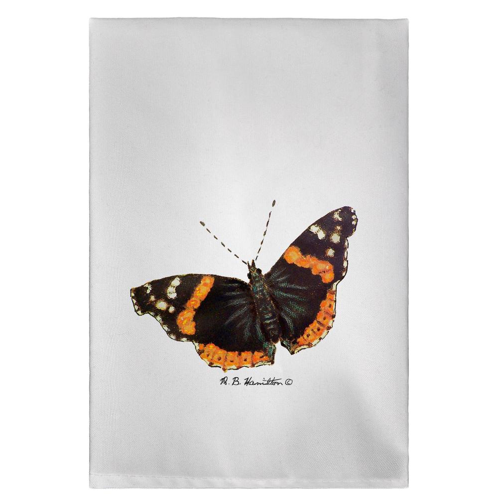 Red Admiral ButterFly Guest Towel. Picture 1