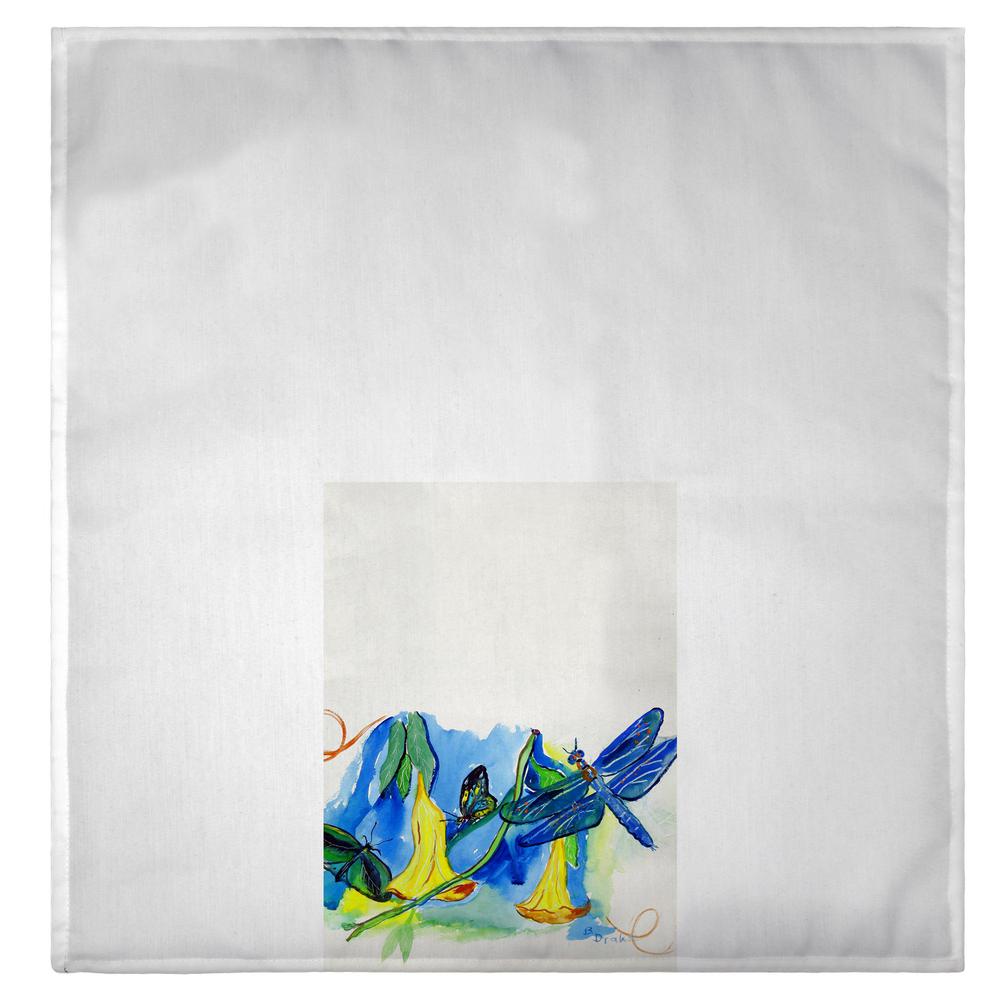 Yellow Bells and Dragonfly Guest Towel. Picture 2