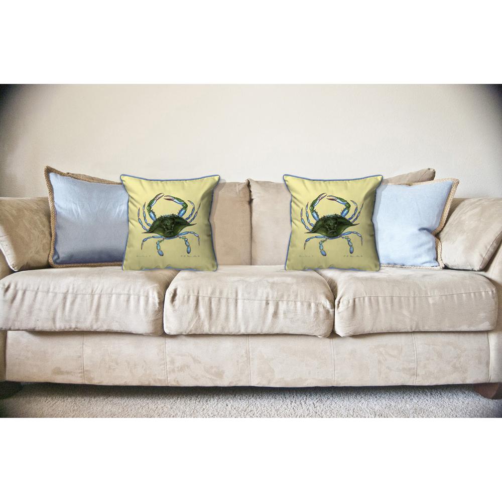 Blue Crab - Female Large Indoor/Outdoor Pillow 18x18. Picture 3