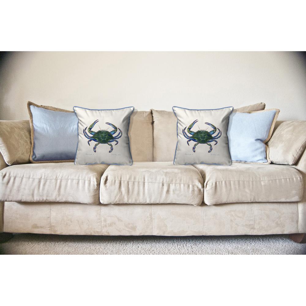 Blue Crab - Male Large Indoor/Outdoor Pillow 18x18. Picture 3