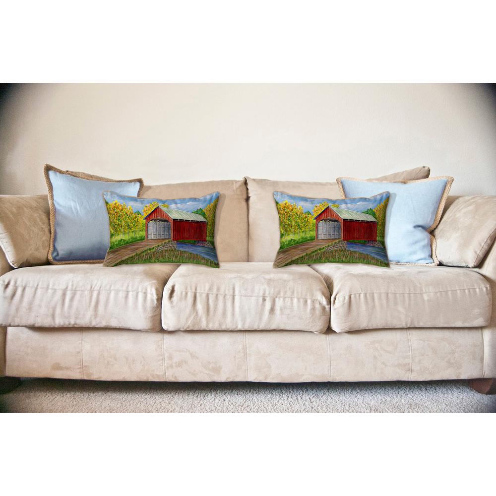 Dick's Covered Bridge Large Indoor/Outdoor Pillow 16x20. Picture 3