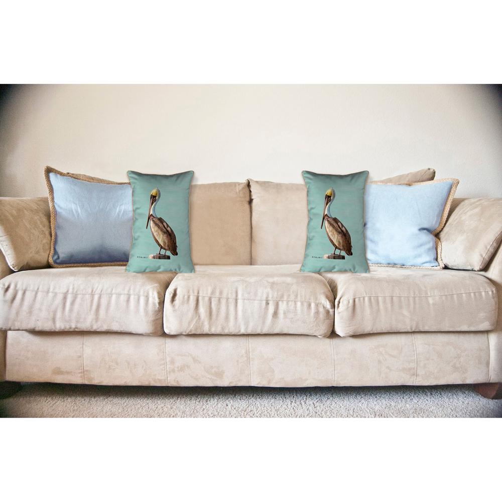 Pelican - Teal Large Indoor/Outdoor Pillow 16x20. Picture 3
