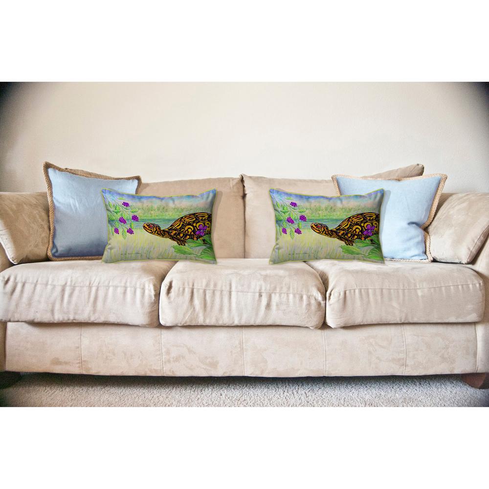 Turtle & Berries Large Indoor/Outdoor Pillow 16x20. Picture 3