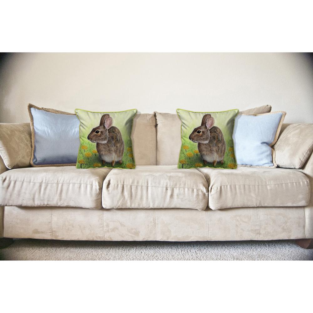 Rabbit Large Indoor/Outdoor Pillow 18x18. Picture 3
