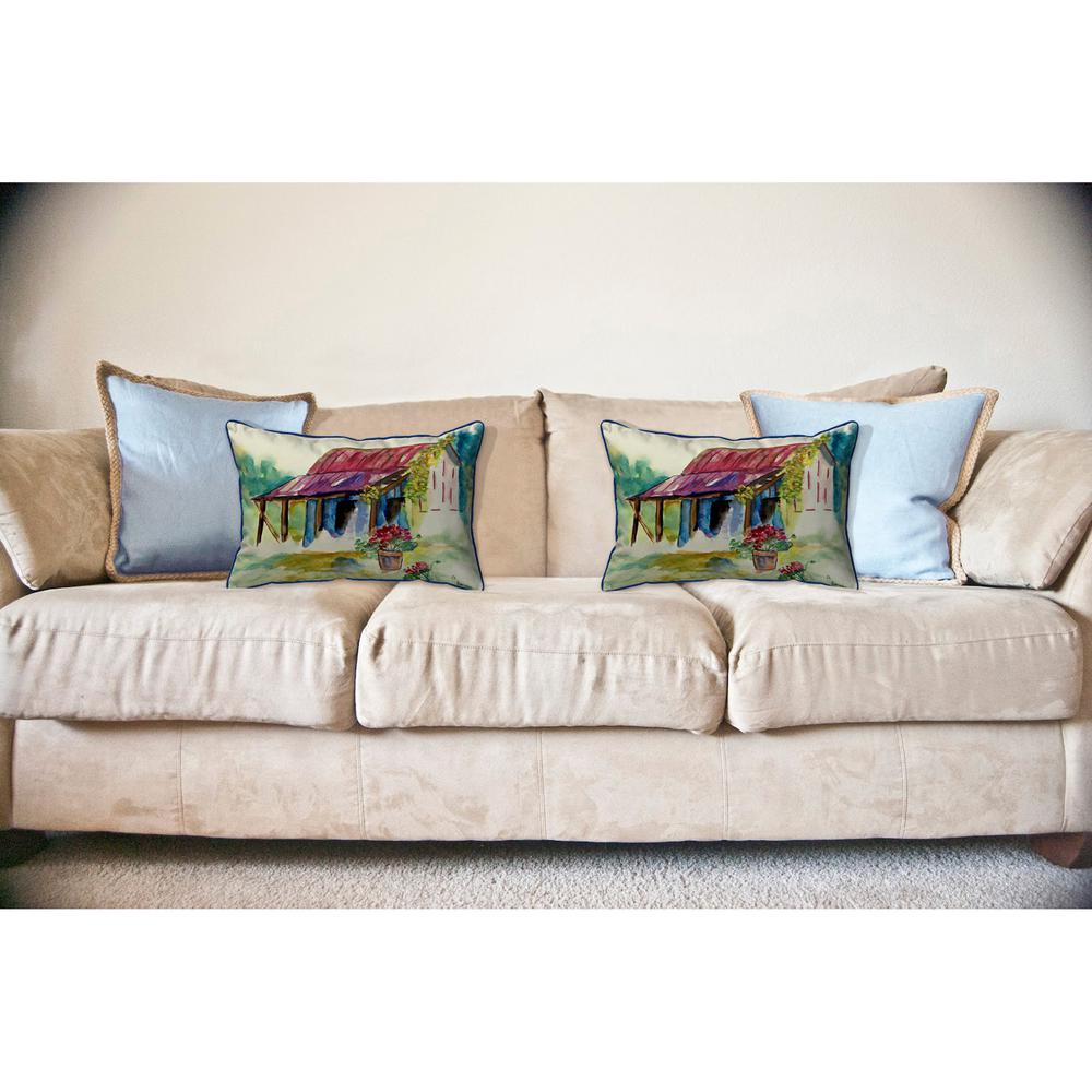Barn & Geranium Large Indoor/Outdoor Pillow 16x20. Picture 3