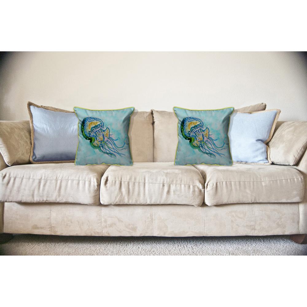 Jelly Fish Large Indoor/Outdoor Pillow 18x18. Picture 3