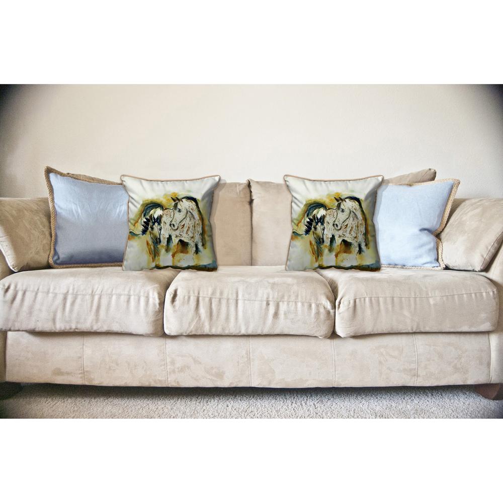 Mare & Colt Large Indoor/Outdoor Pillow 18x18. Picture 3