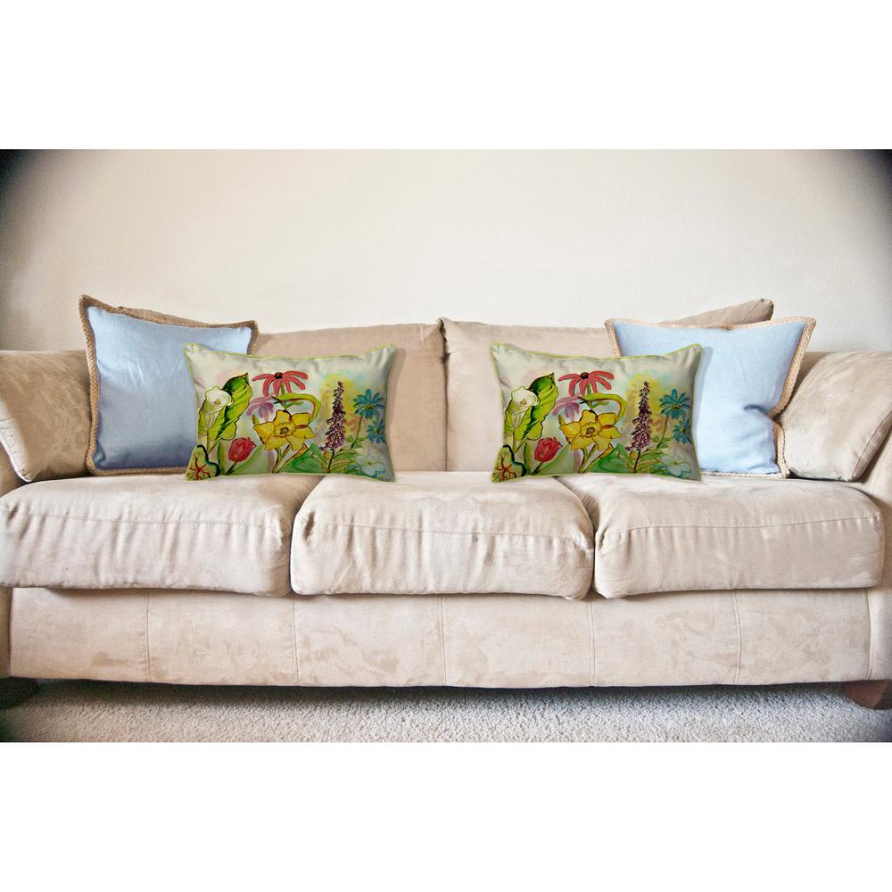 Betsy's Garden Large Indoor/Outdoor Pillow 16x20. Picture 3