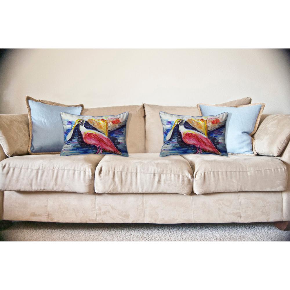 Spoonbill Large Indoor/Outdoor Pillow 16x20. Picture 3