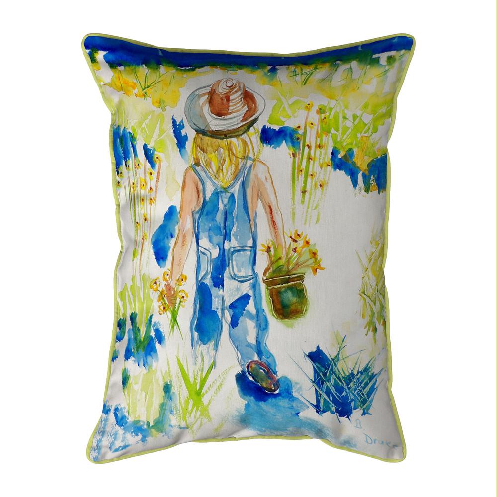 Garden Girl Large Indoor/Outdoor Pillow 16x20. Picture 1