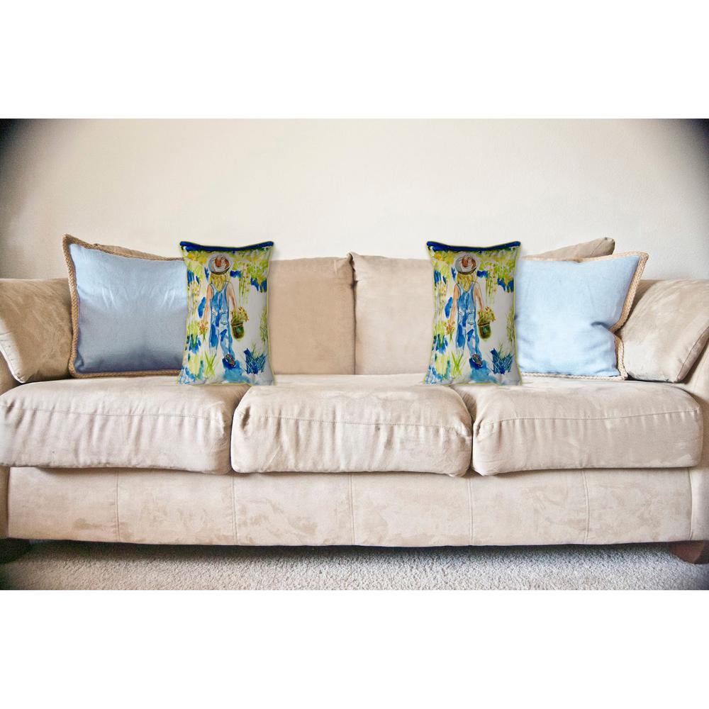 Garden Girl Large Indoor/Outdoor Pillow 16x20. Picture 3