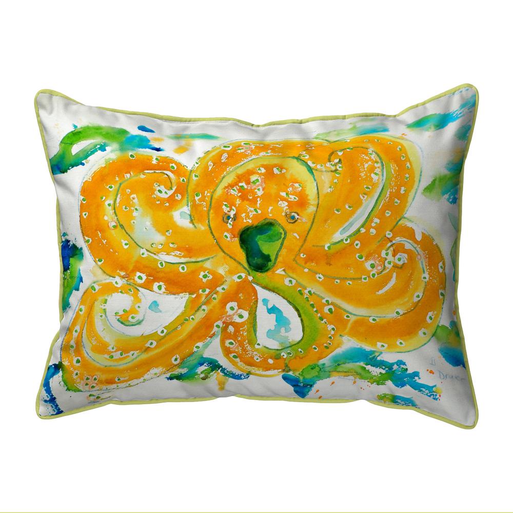 Orange Octopus Large Indoor/Outdoor Pillow 16x20. Picture 1