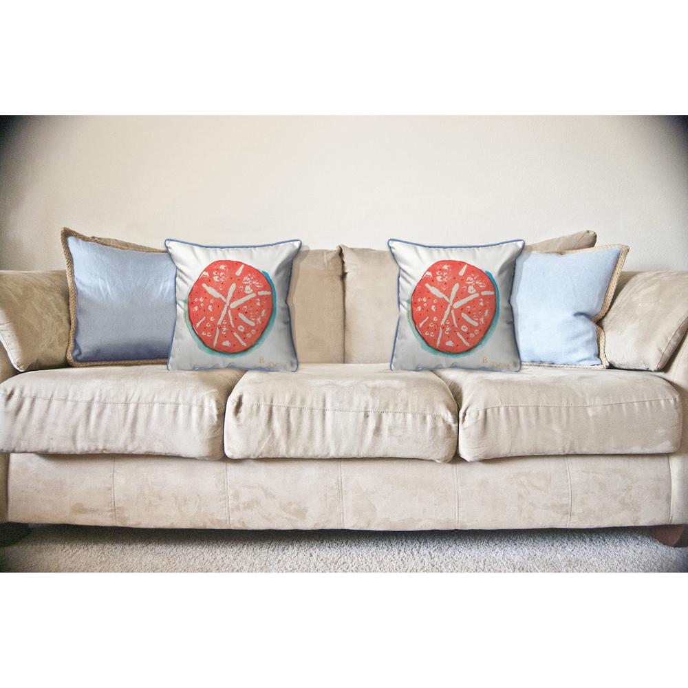 Coral Sand Dollar Large Indoor/Outdoor Pillow 18x18. Picture 3