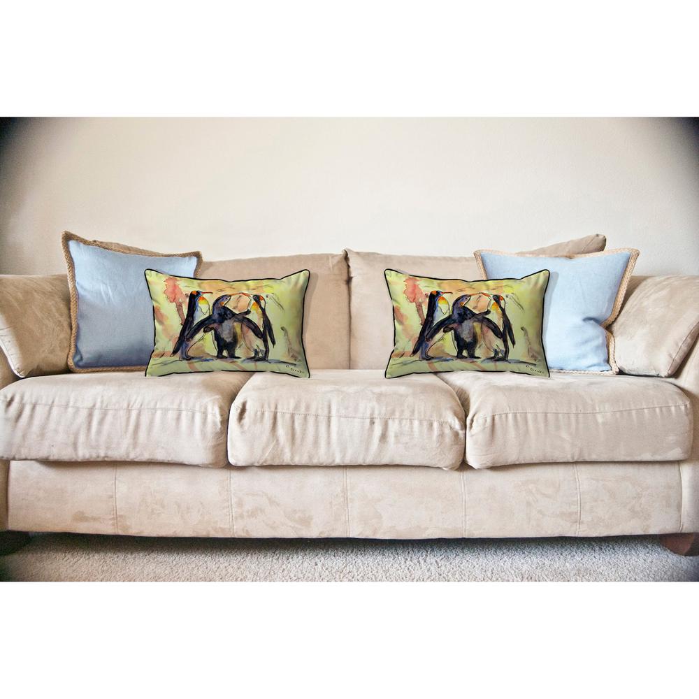 Penguins Large Indoor/Outdoor Pillow 16x20. Picture 3