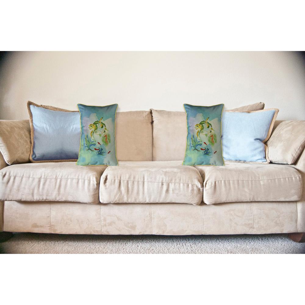 Betsy's Sea Turtle Large Indoor/Outdoor Pillow 16x20. Picture 3