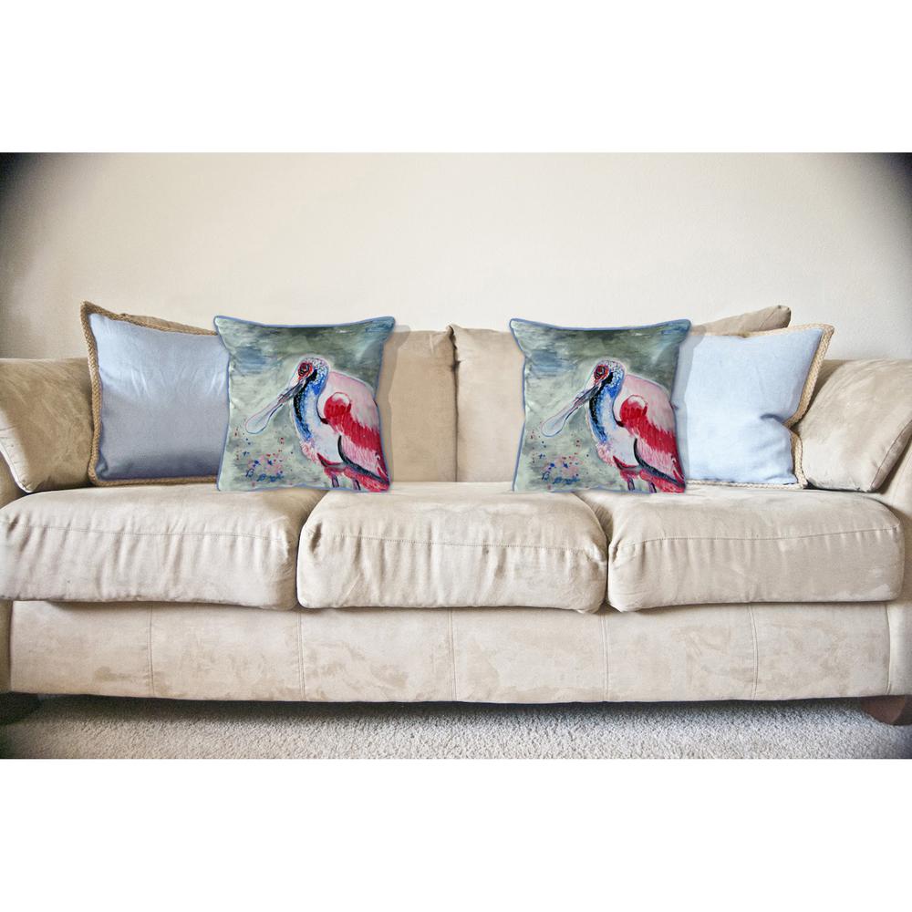 Amelia Spoonbill Large Indoor/Outdoor Pillow 18x18. Picture 3