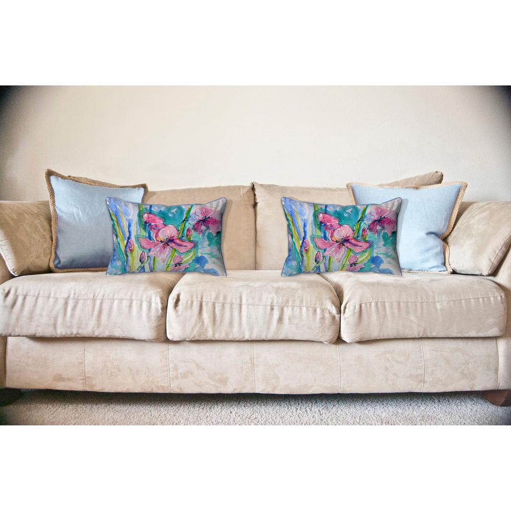 Pink Iris Large Indoor/Outdoor Pillow 16x20. Picture 3