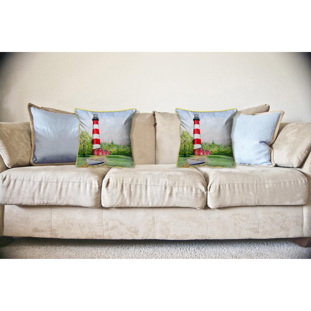 Chincoteague Lighthouse VA Large Indoor/Outdoor Pillow 18x18. Picture 3