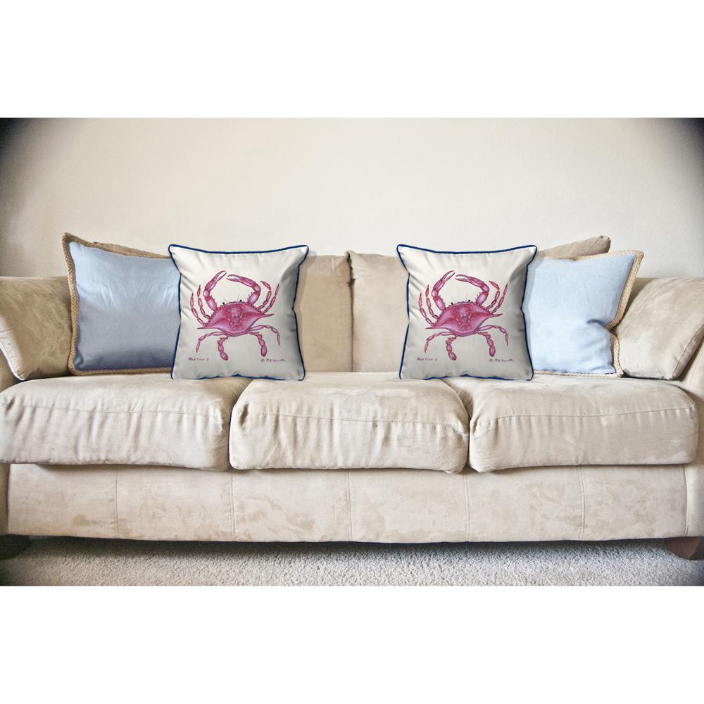 Pink Crab Large Indoor/Outdoor Pillow 18x18. Picture 3